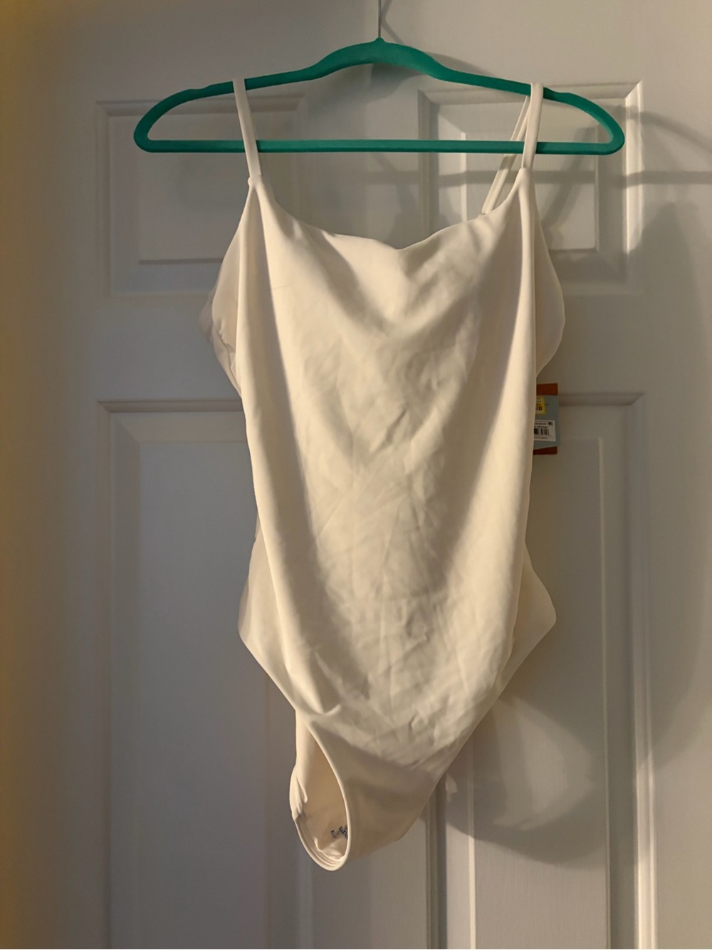 Shade & Shore Ivory Cream One-Piece Swimsuit with Thin Straps